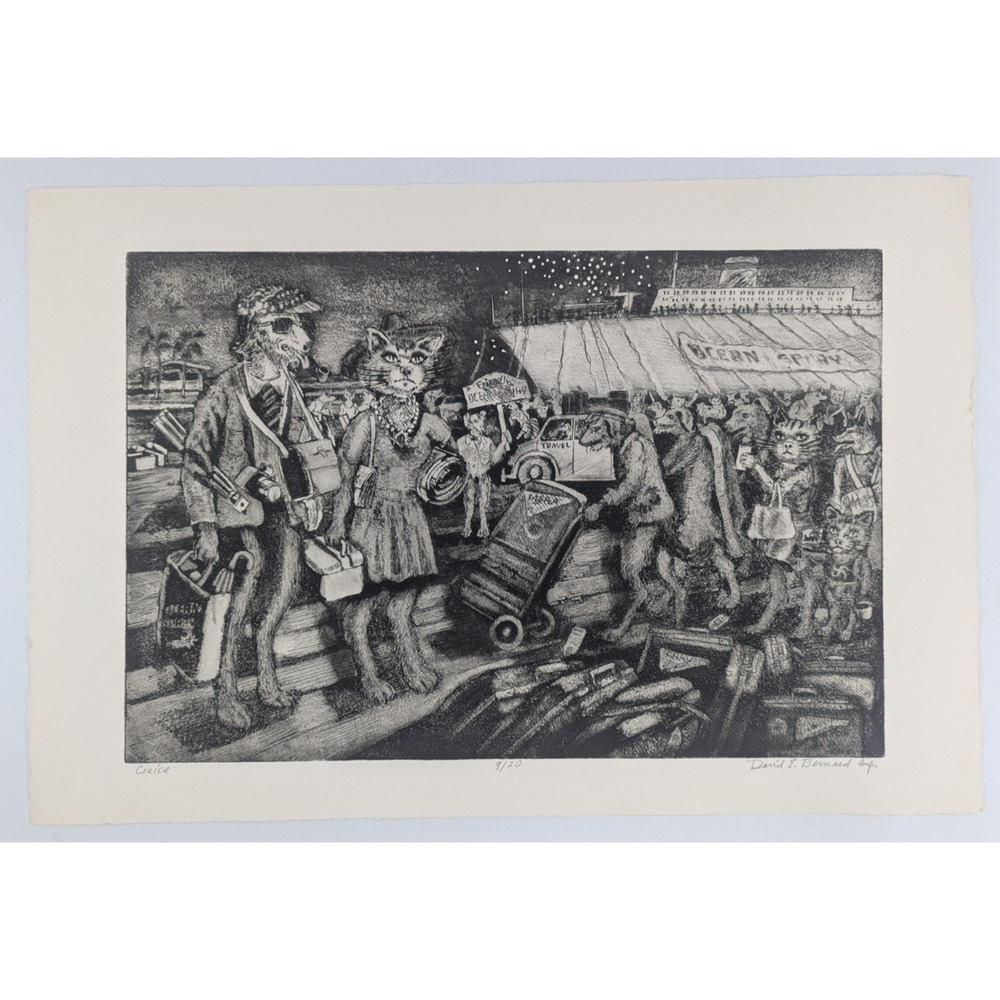 David Edwin Bernard Signed Numbered Print "Cruise" 22" x 15"